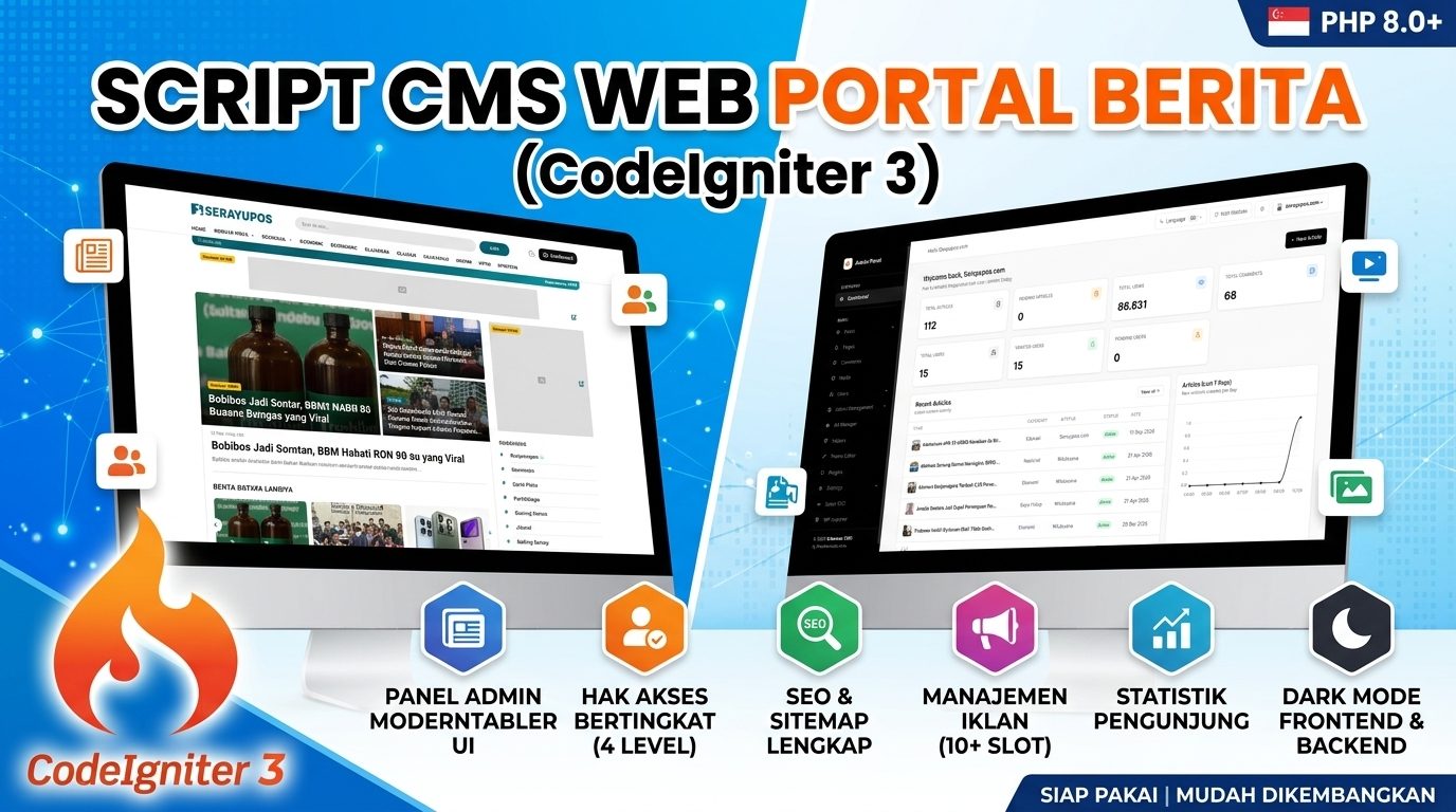 Script Web Portal Berita (CodeIgniter 3)